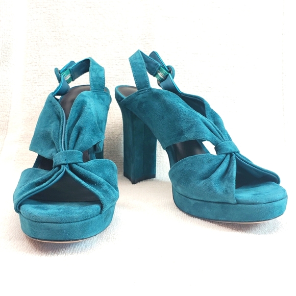 DIANE VON FURSTENBURG Suede Platform Heels - Picture 1 of 7